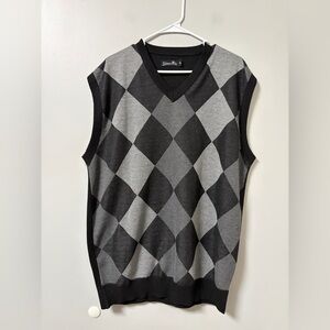 Whipper In gray black argyle v neck sweater vest grandpa core XXL men’s